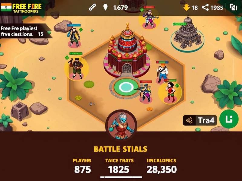 Free Fire Taj Troopers gameplay screenshot showing Indian-themed characters and environment